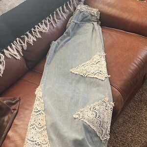 POL Denim Jeans with Lace Accents